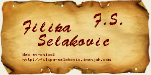 Filipa Selaković vizit kartica